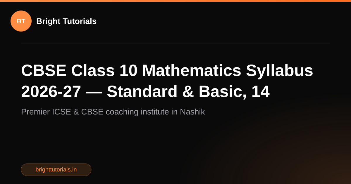 CBSE Class 10 Mathematics Syllabus 2026-27 — Standard
