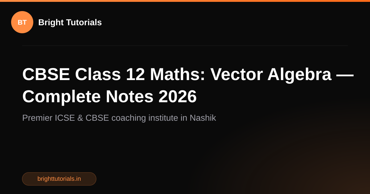 CBSE Class 12 Maths: Vector Algebra — Complete Notes 2026 | Bright ...