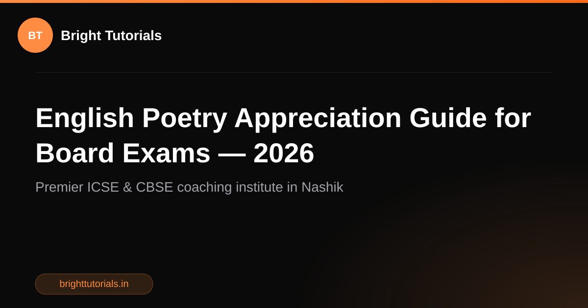 English Poetry Appreciation Guide for Board Exams — 2026