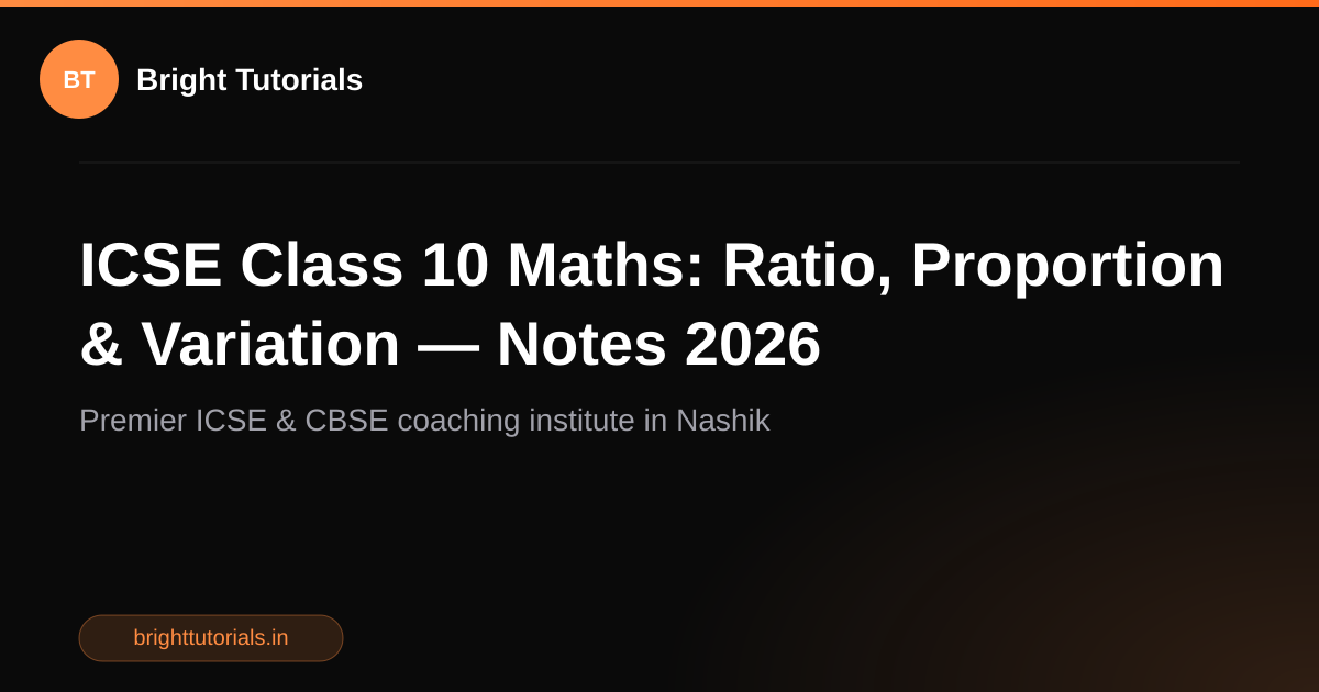 ICSE Class 10 Maths: Ratio, Proportion & Variation — Notes 2026 ...