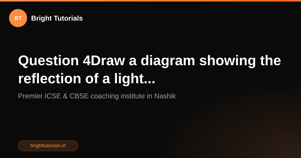 Q4: Question 4Draw a diagram showing the reflection of a light ...